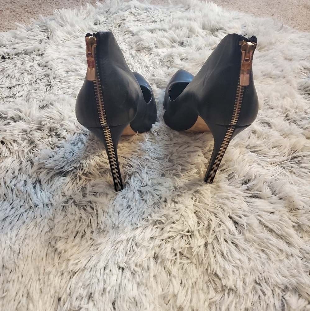 BCBGeneration Black Heels with Gold Zipper